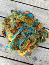 Load image into Gallery viewer, Hand Dyed Throwsters Waste Silk / 1/8 Ounce of 100% Silk Threads in the color &#39;Southwest&#39;
