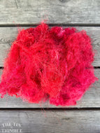 Hand Dyed Throwsters Waste Silk Fiber for Felting, Spinning or Weaving - 1/8 Oz - Punch