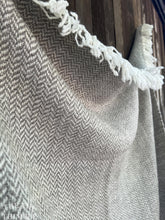 Load image into Gallery viewer, Handwoven Pure Wool Throw Blanket - Herringbone Pattern - Wool Grown, Spun and Woven in Northern California - 100% USA Made by Women
