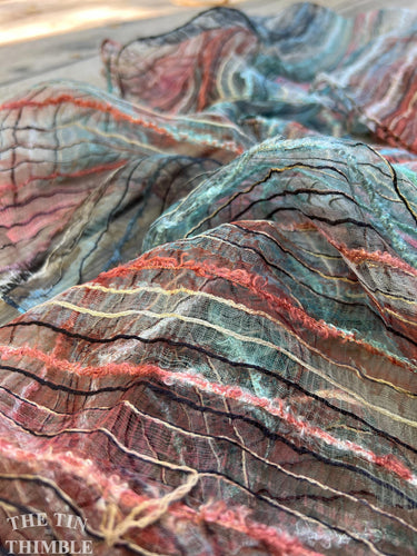 100% Silk Scarf with Finished Edges / Great for Nuno Felting / Approx. 20