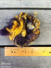 Load image into Gallery viewer, Hand Dyed Throwsters Waste Silk / 1/8 Ounce 100% Silk Threads in &#39;Pansy&#39;
