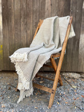 Load image into Gallery viewer, Handwoven Pure Wool Throw Blanket - Herringbone Pattern - Wool Grown, Spun and Woven in Northern California - 100% USA Made by Women
