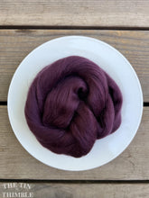 Load image into Gallery viewer, Purple Purple Superfine Merino Wool Roving - 1 oz - 19 Micron Roving for Felting, Weaving, Arm Knitting, Spinning and More
