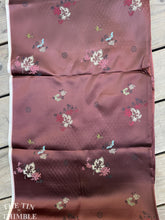 Load image into Gallery viewer, Vintage Chocolate Brown Jacquard Fabric - Asian Japanese Jacquard - Authentic Vintage - 1 5/8 Yards - 100% Synthetic
