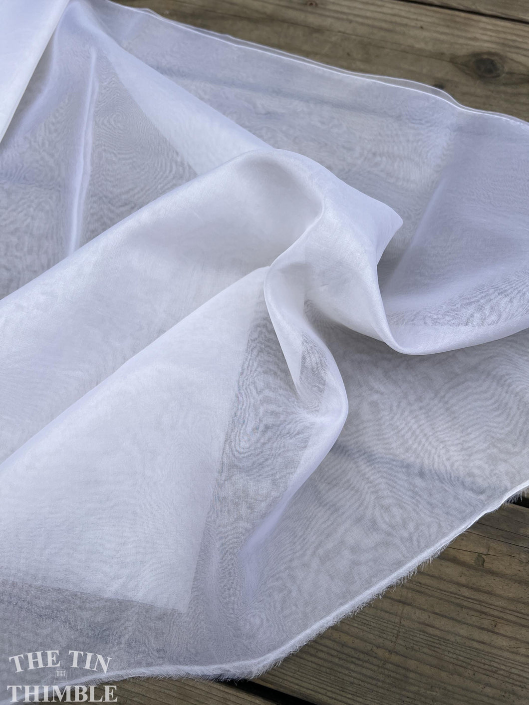 100% Silk Organza Fabric Yardage in Optic White - By the Yard - Silk for Felting, Sewing or Dyeing