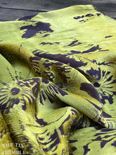 Load image into Gallery viewer, 100% Silk Burnout Velvet Fabric Yardage in Dark Purple and Chartreuse - 1 1/4 Yards - Silk for Felting, Sewing
