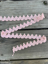 Load image into Gallery viewer, Vintage Sewing Trim - Rayon Braid Gimp Trim - Dixie Braid Co. Los Angeles, CA - Pink Corded Trim - By the Half Yard
