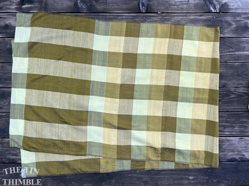 Plaid Silk Dupioni - 100% Silk Vintage Dupioni Fabric - Made in Thailand - Flawed