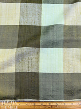 Load image into Gallery viewer, Plaid Silk Dupioni - 100% Silk Vintage Dupioni Fabric - Made in Thailand - Flawed
