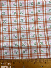 Load image into Gallery viewer, Authentic Vintage Embroidered Floral Polyester Check - 44&quot; wide x 1 1/3 Yards

