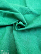 Vintage Kelly Green Kettle Cloth Fabric - By the Yard - Cotton/Poly Blend with Great Texture