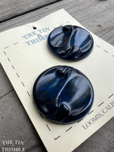 Load image into Gallery viewer, Vintage Celluloid Buttons - Dark Blue 1940s Buttons - 35mm
