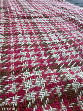 Load image into Gallery viewer, Authentic Vintage 1960s Wool Poly Blend Fabric - Large Pink Plaid - 56&quot; Wide - Flawed
