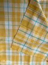 Load image into Gallery viewer, Vintage 1960s Wool Blend Fabric - Large Yellow Plaid - 62&quot; Wide x 1.5 Yards
