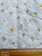 Load image into Gallery viewer, Embroidered Eyelet Fabric - Vintage 1970s Floral Eyelet - Cotton/Poly Blend - By the Yard x 45&quot; Wide
