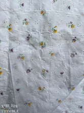Load image into Gallery viewer, Embroidered Eyelet Fabric - Vintage 1970s Floral Eyelet - Cotton/Poly Blend - By the Yard x 45&quot; Wide
