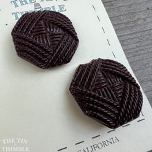 Load image into Gallery viewer, Authentic Vintage Brown Glass Rope Buttons - Card of 2 - 30mm or 1 1/8 Inch
