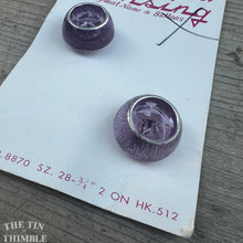 Load image into Gallery viewer, Vintage Plastic Lansing Purple Buttons - Card of 2 - 18mm or 3/4 Inch
