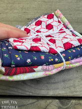 Load image into Gallery viewer, Fabric Scrap Bundle / Vintage and New Fabric Scraps / Cotton Fabric Destash Grab Bag / SB323 / Pink and Blue
