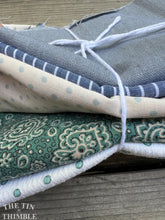 Load image into Gallery viewer, Fabric Scrap Bundle / Vintage and New Fabric Scraps / Cotton Fabric Destash Grab Bag / SB326 / Blue
