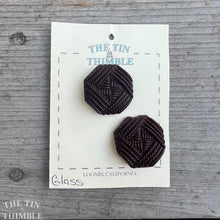 Load image into Gallery viewer, Authentic Vintage Brown Glass Rope Buttons - Card of 2 - 30mm or 1 1/8 Inch
