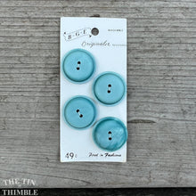Load image into Gallery viewer, Vintage Plastic Buttons - Card of 4 - 23mm or 7/8 Inch
