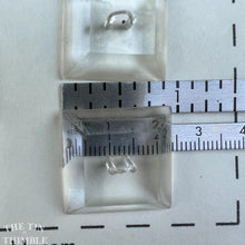 Load image into Gallery viewer, Vintage Plastic Square Clear Plastic Buttons - Card of 5 - 24mm or 1 Inch
