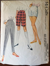 Load image into Gallery viewer, 1950&#39;s Pants Pattern / Shorts Pattern / Bermuda Shorts / McCall&#39;s 5263 / Waist 26 Hip 36 / Vintage Sewing Pattern / Cigarette Pants

