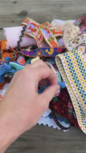 Load and play video in Gallery viewer, Mystery Lot of Vintage Embroidered Trim -  Floral, Embroidered, Lace + More - Sizes, Patterns Materials Vary - Please Read Description!
