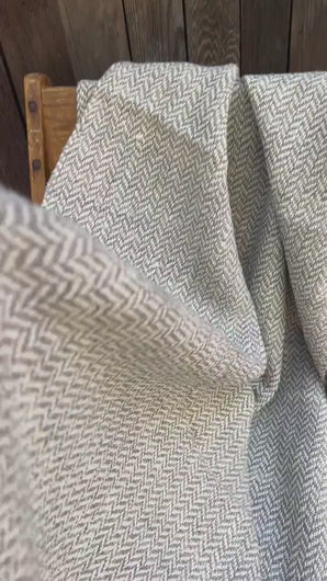 Handwoven Pure Wool Throw Blanket - Herringbone Pattern - Wool Grown, Spun and Woven in Northern California - 100% USA Made by Women