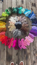 Load and play video in Gallery viewer, Wine Merino Wool Roving - 21.5 micron -1 oz - For Nuno Felting, Wet Felting, Weaving, Spinning and More
