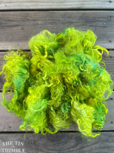 Load image into Gallery viewer, Adult Mohair Locks for Felting, Spinning or Weaving - 1/4 Oz - Hand Dyed in the Color &#39;Chartreuse&#39;
