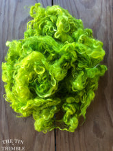 Load image into Gallery viewer, Mohair Locks for Felting, Spinning or Weaving - 1/4 Oz - Hand Dyed in the Color &#39;Neon Green
