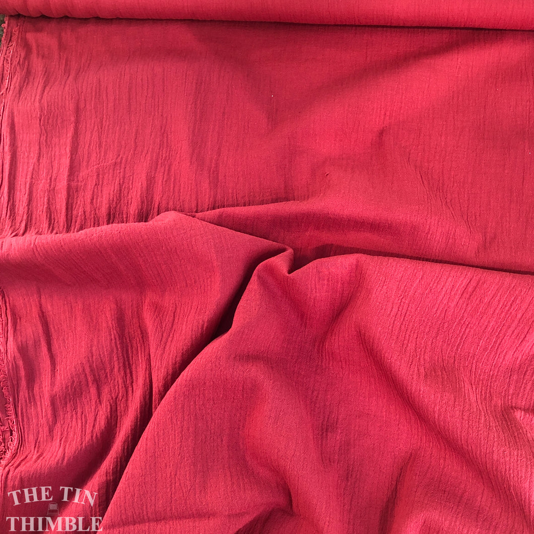 Gauze Fabric / Brick Red Gauze / Red Single Gauze - 1 Yard - Cotton Gauze / Solid Red / Gauze Fabric / Rust Gauze