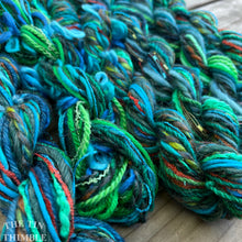 Load image into Gallery viewer, Fiber Frenzy Bundle / Mixed Bundle of Yarn in Peacock / Great for Felting / Approximately 24 Yards / 8 Strands Each 3 Yards Long
