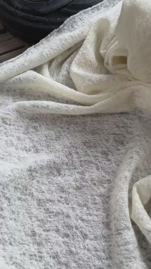 100% Wool Knit Gauze in Natural White - By the Yard - Great for Eco Printing, Eco Dyeing, and Sewing