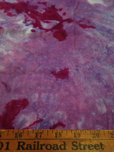 Load image into Gallery viewer, Hand Dyed Cotton Fabric - Purple / Magenta / Dyed / Violet / Color Variation / Dyed Cotton by Piece / Splotchy Fabric  / Batik
