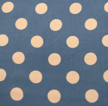 Load image into Gallery viewer, Acetate Fabric / Vintage Fabric / Blue White Polka Dot Fabric -1 5/8 Yards- 1950s Fabric / Blue Fabric / Polka Dots / Garment Fabric

