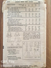 Load image into Gallery viewer, 1950s Vintage Advance Skirt and Jacket Pattern 7777 Size 13 Waist 25.5 - 50s Dress Jacket Pattern / 1950s Sewing Pattern / INCOMPLETE
