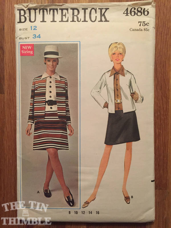 Vintage Sewing Pattern / 1960's Dress Pattern / Butterick 4686 /Size 1 The Tin Thimble Vintage Sewing Pattern / 1960's Dress Pattern / Butterick 4686 /Size 1 The Tin Thimble