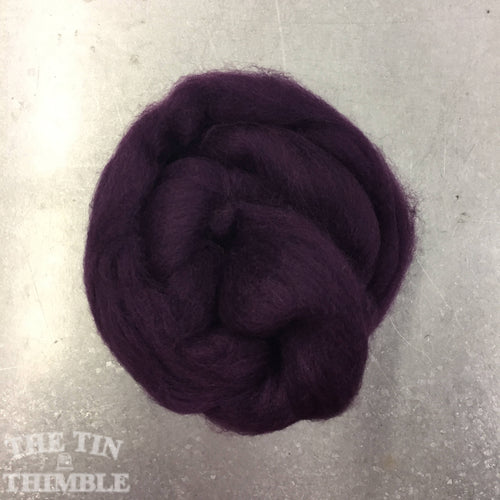 Corriedale wool roving for felting in deep purple amethyst