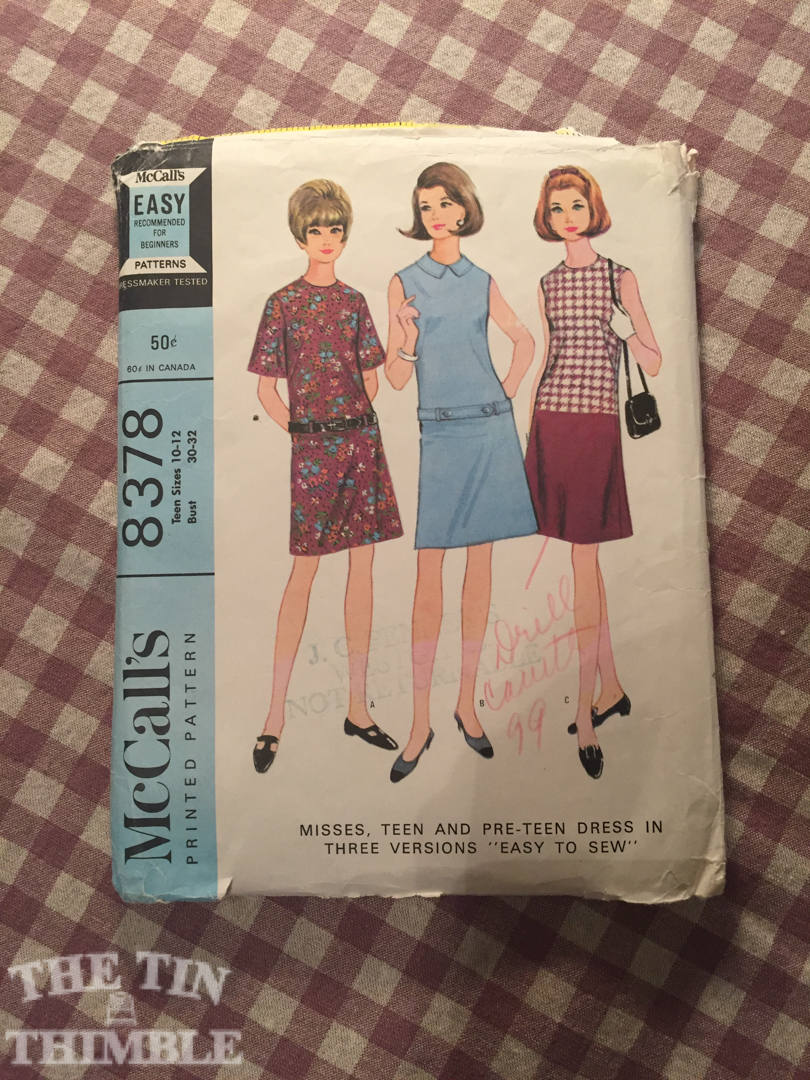 Vintage 1960's McCall's Dress Pattern #8378 Size 10/21 Bust 30/32