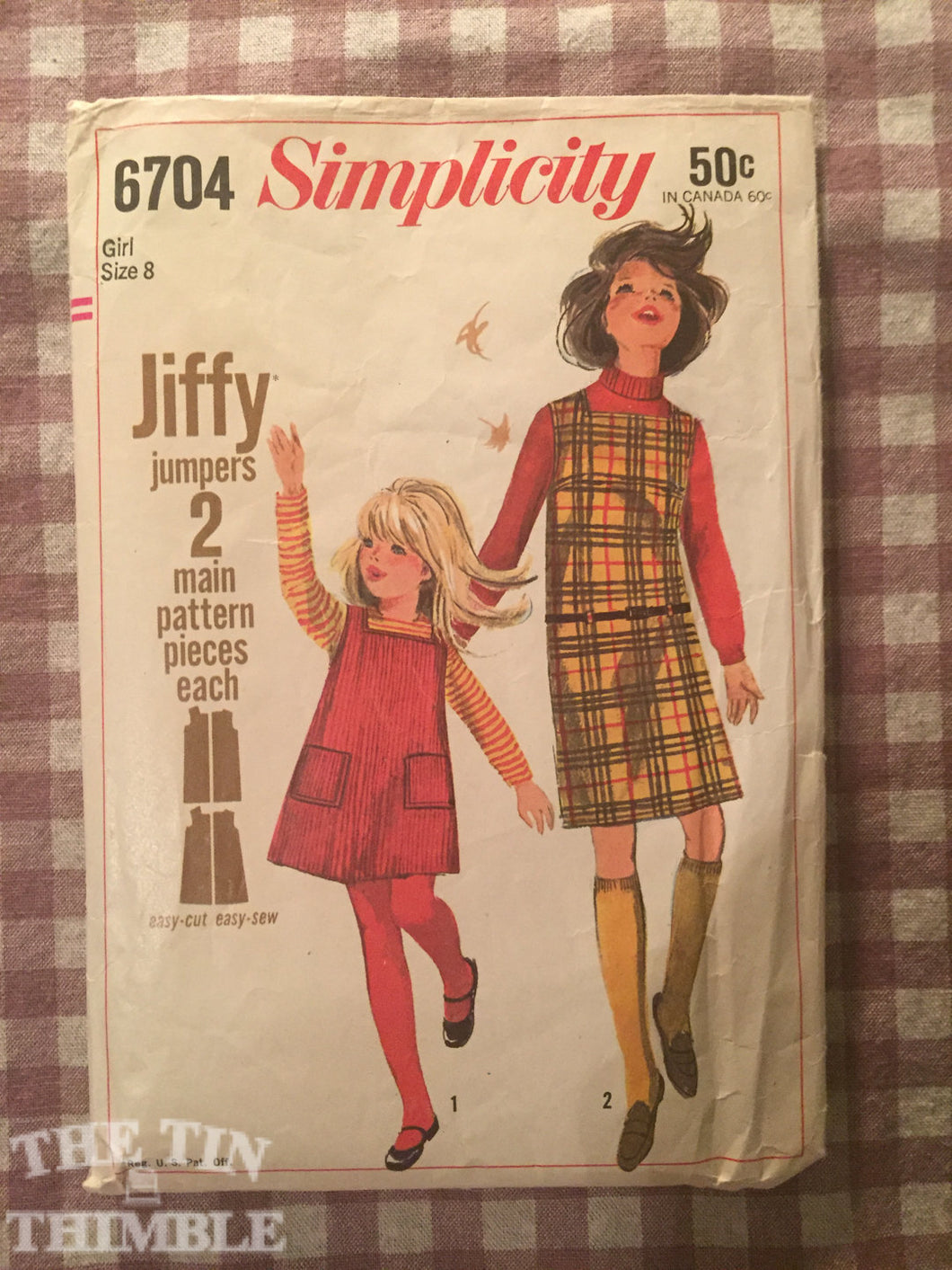 1960's Simplicity Girl's Dress Pattern #6704 Size 8 Breast 2