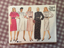 Load image into Gallery viewer, 1980&#39;s Dress Pattern / Vintage Sewing Pattern / Vogue 2896 / Size 12 Bust 34 - Secretary Dress / Pleated Yoke / Puff Sleeve Dress
