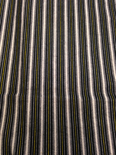Vintage Flannel Fabric / Striped Flannel / Vintage Fabric - 1 Yard - Black Flannel / Pajama Fabric / Black White Flannel / Cotton Flannel