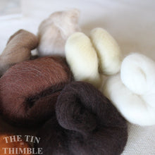Load image into Gallery viewer, Small Quantities of Merino Wool Roving for Felting and Crafts - 1.5 Oz Total - Mixed Neutrals
