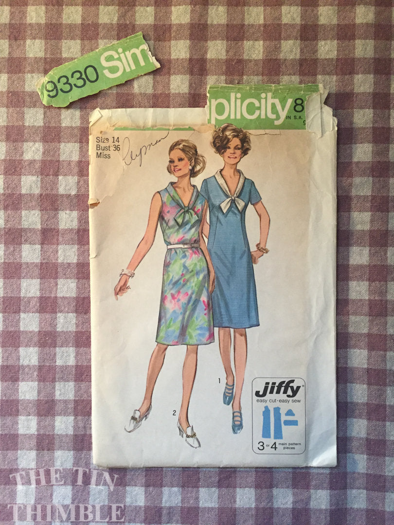 Vintage Sewing Pattern / Simplicity Dress Pattern / Simplicity 9330 / – The Tin Thimble