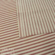 Load image into Gallery viewer, Cotton Ticking Fabric in Red or Blue Stripe Fabric / 100% Cotton Ticking - 1 Yard - Cotton Fabric / Canvas Weight / Home Decorator Weight
