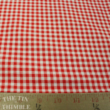 Load image into Gallery viewer, Red Gingham Oxford Fabric - 1 Yard - Cotton Fabric / Fabric by Yard / Kokka Gingham / Japanese / 100% Cotton Gingham / Red White Check

