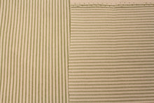 Load image into Gallery viewer, Citron Green &amp; White Cotton/Spandex - 1 Yard - Cotton Fabric / Fabric by Yard / Spandex Blend / Cotton Spandex Stripe / Small Green Stripe
